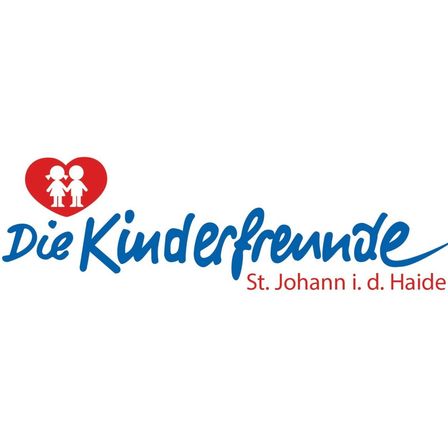 Logo der 'Die Kinderfreunde' mit zwei Kindern in Herzform, ansässig in St. Johann i. d. Haide.