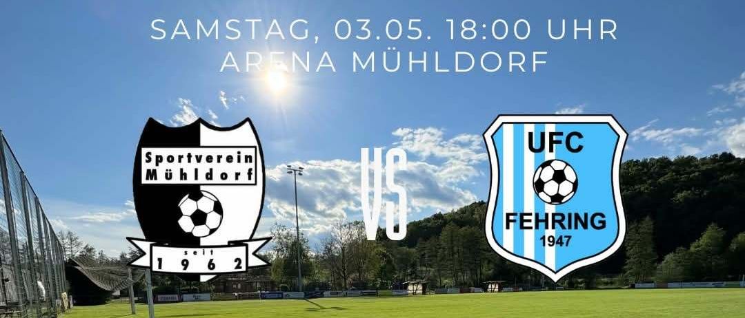 Plakat für die 21. Runde der Bezirksliga Süd. Es zeigt zwei Fußballteams, die sich auf einem Feld gegenüberstehen. Außerdem sind Logos von Sponsoren vorhanden.
