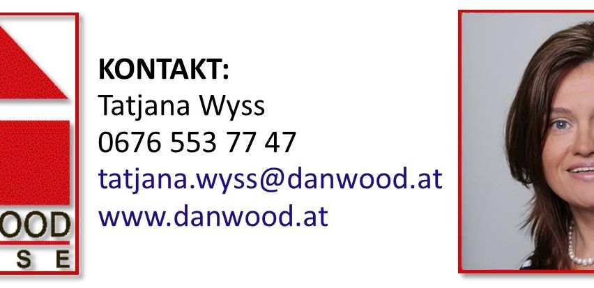 Ein Bild enthält eine Kontaktkarte für Tatjana Wyss von Danwood. Sie enthält eine Telefonnummer, E-Mail und Website.