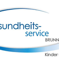 Das Bild zeigt das Logo für 'Gesundheits-service', einen Dienst für Kinder und Jugendliche in Brunn, mit einem blau-weißen Design.