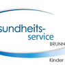 Das Bild zeigt das Logo für 'Gesundheits-service', einen Dienst für Kinder und Jugendliche in Brunn, mit einem blau-weißen Design.