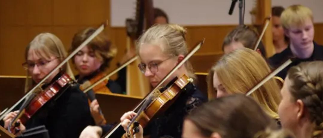 Indoors, Music, Musician, Orchestra, Performer, Person, Violin, Adult, Female, Woman