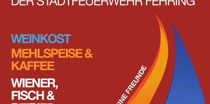 Plakat für Fruehschopppen-Veranstaltung am 30. Juni 2020 mit Stadtfeuerwehr, Wein, Essen und Kaffee.