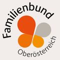 Das Logo des Familienbundes Oberosterreich zeigt ein orange-graues kreisförmiges Design mit stilisiertem Text.