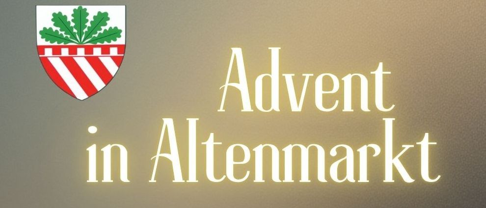 Ein Informationsflyer des Bürgermeisters von Altenburg vom 3. November 2025. Er zeigt zwei brennende Kerzen und die Worte "Adventsfester." Es hebt den von Anwohnern gestalteten Adventskalender hervor, die Freude am Entdecken von Fenstern und den bevorstehenden Weihnachtsmarkt und die Leopoldi-Prozession. Der Bürgermeister wünscht ein friedliches und angenehmes Adventparkerlebnis.