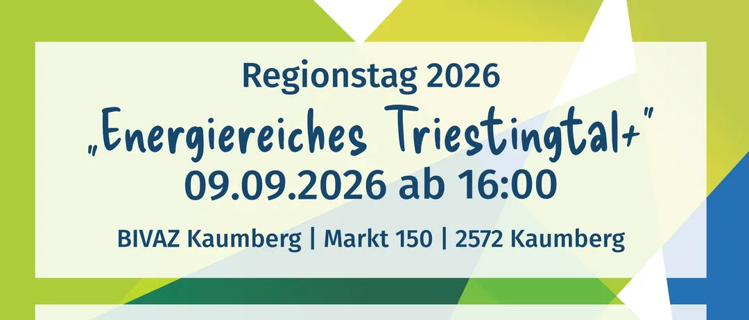 Plakat für eine Veranstaltung am 9. September 2026 um 16:00 Uhr mit Führungen, Informationen und Vorträgen über Energieeffizienz, Heizung und Photovoltaik. Veranstaltet von BIVAR Kaumberg.