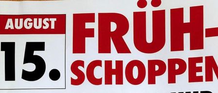 Plakat für die 15. Schoppen-Veranstaltung in Bad Loipersdorf mit Live-Musik von Urig 2, Beginn um 11:00 Uhr. Die Veranstaltung wird von Pro Rast Gelände veranstaltet und ist spezialisiert auf Holzkohlen-Grills. Die Veranstaltung kann bei schlechtem Wetter abgesagt werden.