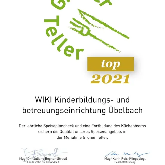 Grüner Teller TOP 2021