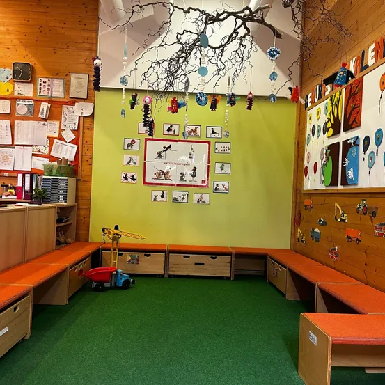 Indoors, Interior Design, Architecture, Building, Guitar, Musical Instrument, Person, Play Area, Classroom, Kindergarten