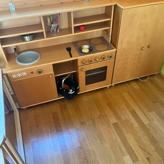 Indoors, Interior Design, Hardwood, Wood, Stained Wood, Floor, Flooring, Wood Panels, Microwave, Oven