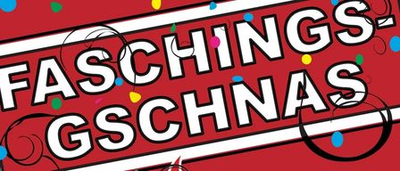 Das Wort 'SCHING SCHNA' ist in fetten weißen Buchstaben auf einem roten Hintergrund mit festlichen Ornamenten darum herum angezeigt.