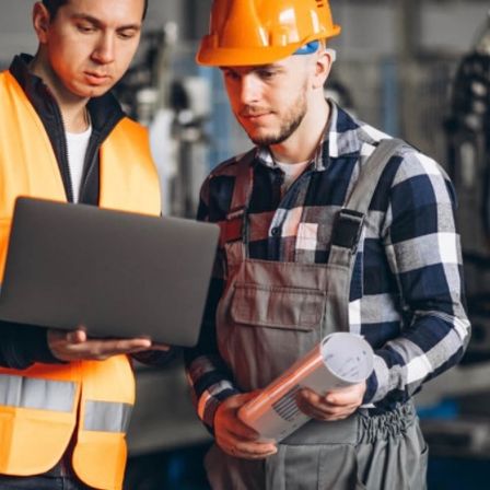Bild enthält, Person, Worker, Adult, Male, Man, Electronics, Laptop, Pc, Hardhat, Helmet