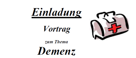 Einladung zur Vorlesung zum Thema Demenz und Nervenschmerzen. Sprecher: Dr. Thomas Seifert-Held. Termin: 15. Jänner 2026. Zeit: 15.00 Uhr. Ort: Gasthaus Kaufmann, Wetzelsdorf bei Jagerberg. Eintritt frei!