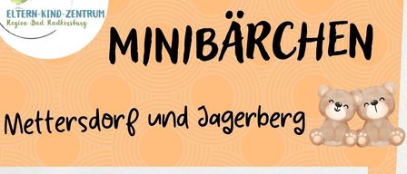 An image of the "MiniBärchen" a play group for parents and children with a group of people sitting on the floor with babies. Details about the group are listed.