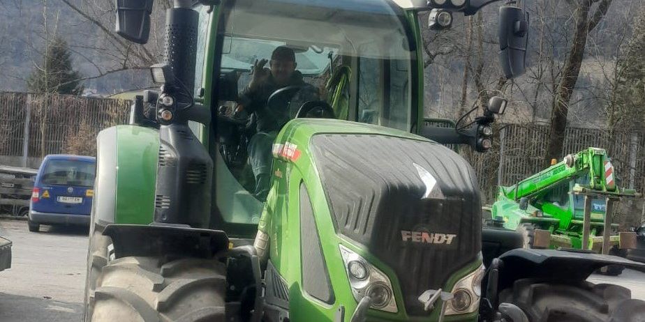Tractor, Vehicle, Adult, Male, Man, Person, Car, Machine, Wheel, Outdoors