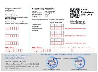 Ein Dokument mit einem QR-Code und einer Tabelle mit Informationen über ein Kundenkonto, einschließlich des Namens, der Adresse und der Kontonummer des Kunden.