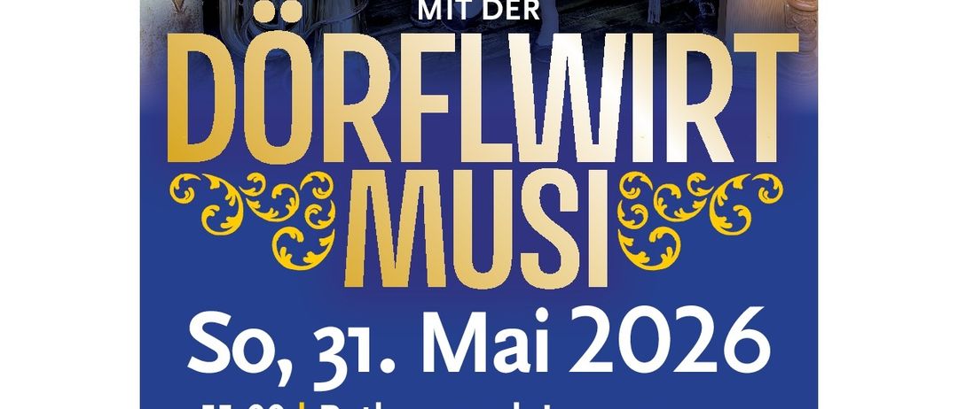 Plakat für Fruehschopp'n mit Dorflwirt Musi am 31. Mai 2026, 11:00 Uhr im Rathauspark Langenwang. Eintritt für Notfallpersonal aus der Region. Sponsoren sind Andreas Apotheke, Diepolt, MAPEi, Kock Bäckerei und Druckhaus Kurz.