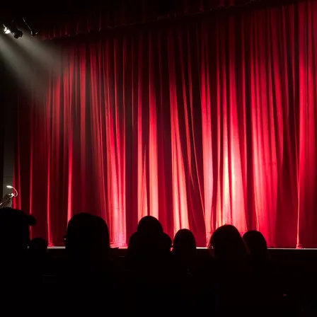 Stage, Lighting, Indoors, Theater, Cinema, Person, Adult, Female, Woman
