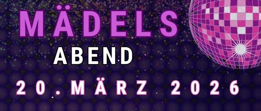 Ein Plakat für eine Tanzveranstaltung am 20. März 2026 mit Beats und Musik. Tickets sind für 10 Euro im Vorverkauf und 12 Euro an der Abendkasse erhältlich. Beginn um 19:00 Uhr.