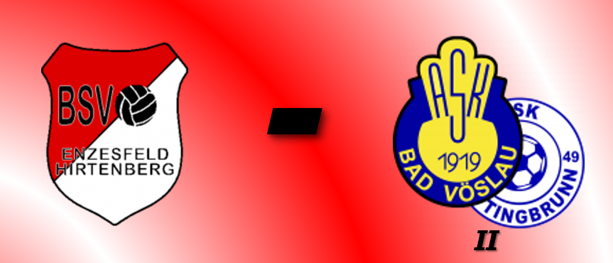 Plakat für das zweite Testspiel zwischen BSV Enzfeld Hirtenberg und ASK Bad Vöslau II. Geplant für Dienstag, 17.02.2026, um 19 Uhr. Ort: Kunstrasen Lindabrunn, Talleitengasse 15, 2551 Lindabrunn.