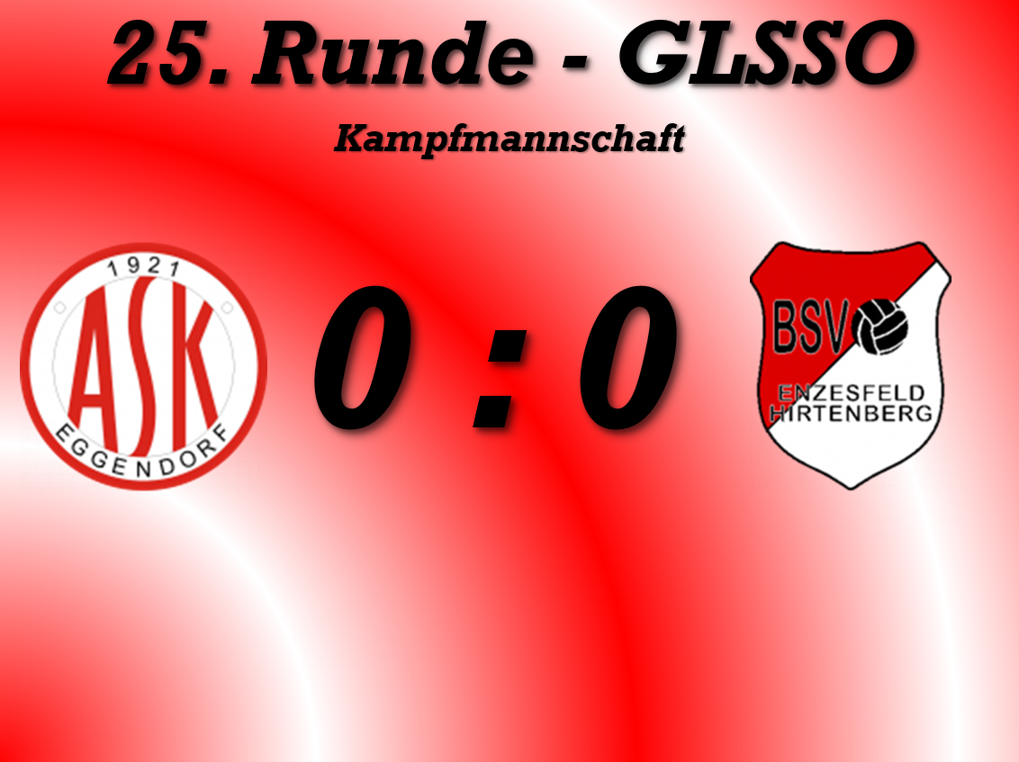 Poster for the 25th round of a sports league, featuring two teams with the score 0:0. The teams are labeled as KSK 92 and BSV Enzesfeld Hirtenberg.