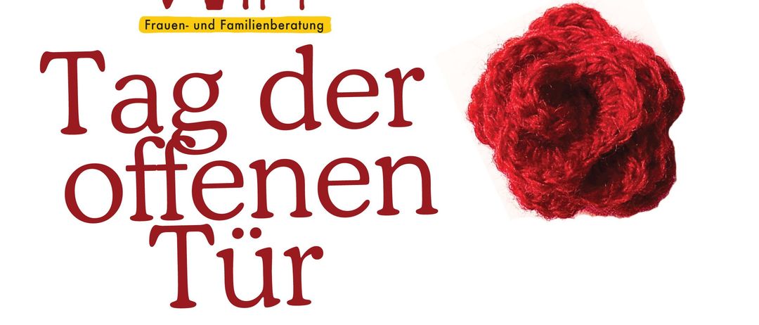 Ein Plakat lädt zum Tag der offenen Tür der WIFF Frauen- und Familienberatung ein. Thema ist 'Frauenhände schaffen'. Datum: 06.03.2026, Zeit: 09:00-11:00.
