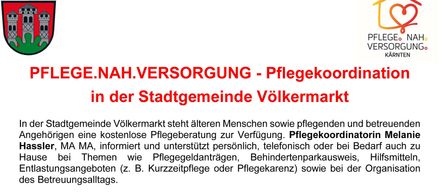 In the community of Volkermarkt, elderly people and those caring for dependent relatives can receive free care services. Care coordinator Melanie Hassler, MA MA, provides personal, telephone, or in-home support on topics such as care agreements, disabled parking, aids, and relief options. The goal is to maintain independent living as long as possible and relieve relatives. Regular consultation hours are offered at the community center. Volunteering is encouraged for community support.