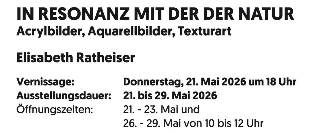 Kunstausstellungsplakat mit einer Frau, die an der See auf einem Felsen sitzt. Elisabeth Ratheiser. Acryl, Aquarell, Texturen. Eröffnung 21. Mai 2026. Ausstellung vom 21. bis 29. Mai 2026.