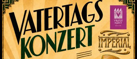 Plakat für Valeria Konzert Imperial mit einem Mann, der eine Pfeife raucht, und einer Band im Hintergrund. Die Veranstaltung findet am 14. Juni 2026 im Burgerlustpark Volkermarkt statt.