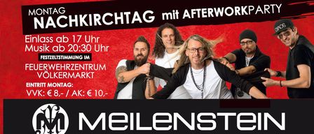 Plakat für den Kirchtag am 12. und 13. Juli mit einer Afterwork-Party am 14. Juli. Der Eintritt ist frei mit einer festlichen Stimmung, Musik und einer großen Party.