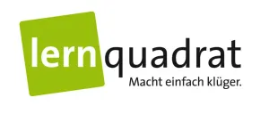 Ein grünes Quadratlogo mit dem Wort 'ern' in Weiß und 'quadra' in Schwarz mit dem Slogan 'Macht einfach kli' in schwarzer Schrift.