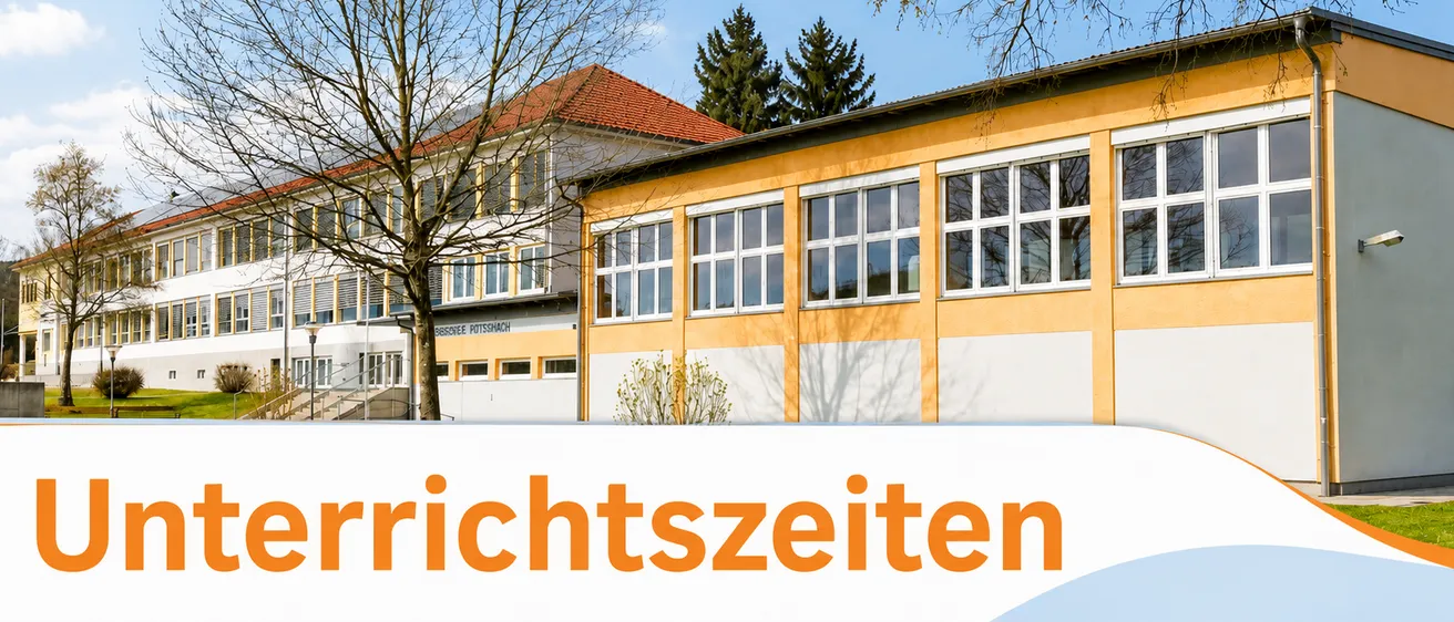 Ein gelbes und weißes Gebäude mit vielen Fenstern und einem roten Dach, mit einem kahlen Baum davor und einem blauen Himmel im Hintergrund.