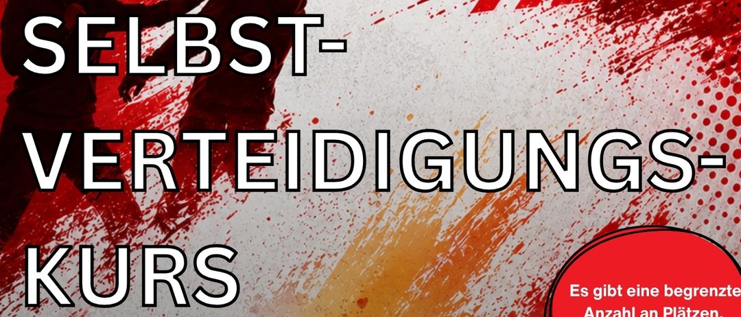 Plakat für einen Selbstverteidigungskurs für Jugendliche und junge Erwachsene im Alter von 12 bis 26 Jahren, geplant für den 18.09.2026 im Stadtpark Leibnitz. Die Veranstaltung ist kostenlos und hat begrenzte Plätze. Kontaktdetails und QR-Code für die Anmeldung sind angegeben.