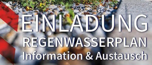 Eine Einladung zur Information über den neuen Regenwasserplan für die Gemeinde, präsentiert von Obergrafendorf. Die Veranstaltung findet am 18. Mai 2026 um 18:00 Uhr in der Pielachtalhalle statt.
