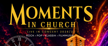 Poster for a live concert in Ober-Grafendorf on November 26, 2026, featuring a church with a clock tower and a vibrant, colorful background.