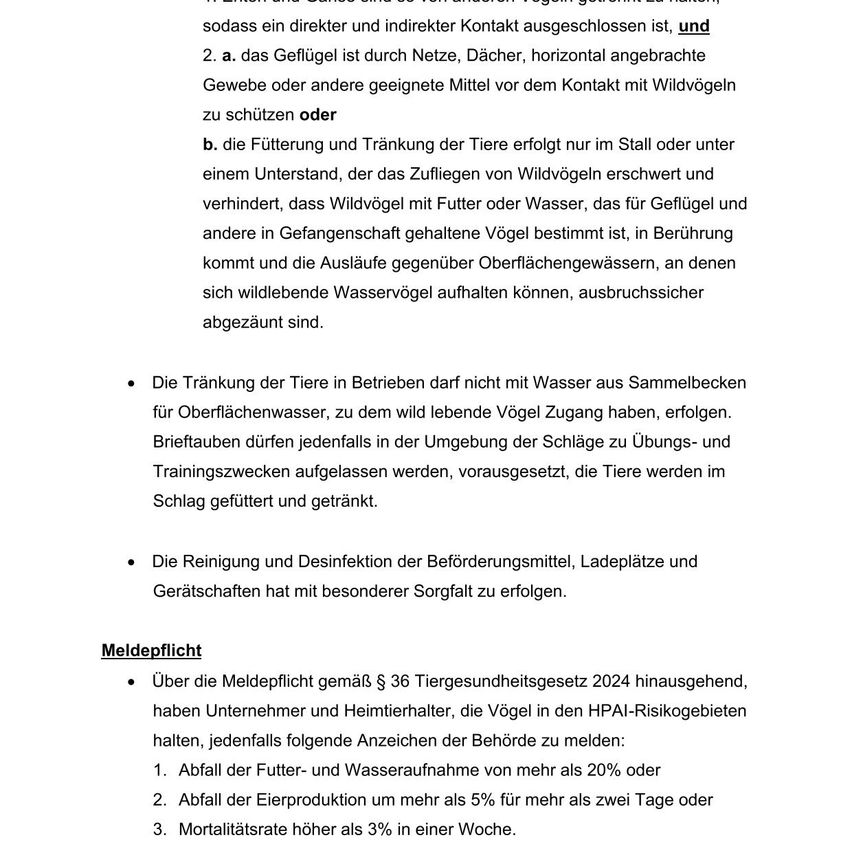 The image contains text regarding guidelines for handling and feeding animals in captivity, emphasizing the importance of preventing contact with wild animals and ensuring animals are fed in specific locations. It also discusses the cleaning and disinfection of animal housing and equipment.