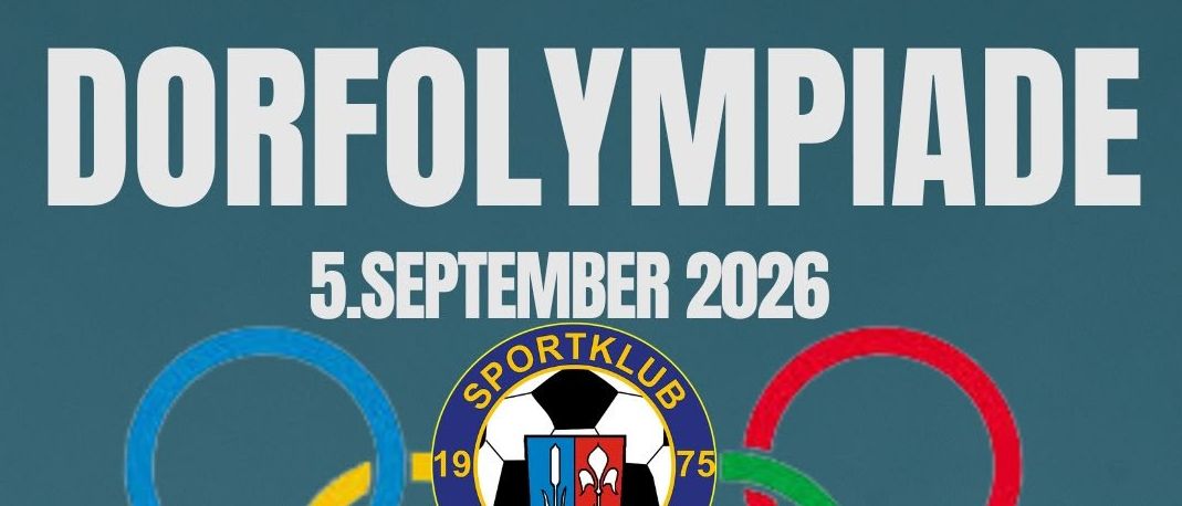 Plakat für die Born Olympic Table Veranstaltung am 5. September 2026 mit Fackel, olympischen Ringen und Fußballball-Logo. Es enthält Details zur Veranstaltung, Teamgröße und Anmeldefrist.