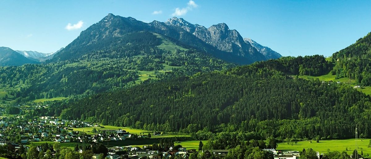 Bild enthält, Landscape, Nature, Outdoors, Scenery, Green, Grass, Tree, Mountain Range, Vegetation, Peak