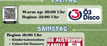 Fest in Weppersdorf, 12-14 June 2026. Friday warm-up at 8 PM, event starts at 10 PM. Saturday starts at 6 PM with talent shows, colorful dancers, and legend meetings. Sunday at 9 AM, ecumenical service.