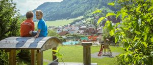Bild enthält, Outdoors, Shelter, Grass, Tree, Nature, Scenery, Summer, Boy, Child, Person