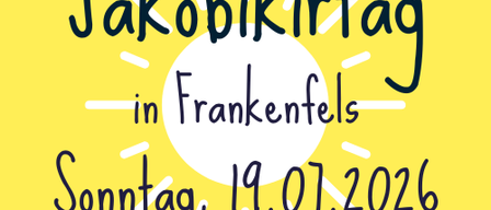 Poster for Jakobikirchtag in Frankenfels on Sunday, July 19, 2026. Attractions for children include a bungee trampoline and a carousel.