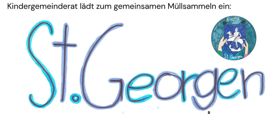 Ein Plakat für das St. Georgen-Event am 11. April. Beginn: 13:00 Uhr, Ende: 16:00 Uhr. Ort: Veranstaltungszentrum.