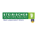 Logo des Steirischen Seniorenbundes mit Bad Loipersdorf-Stein, Wappen und weißem Löwenwappen.