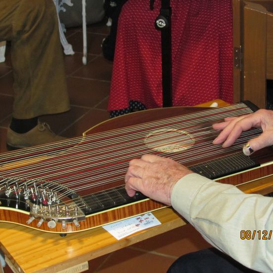 Bild enthält, Lute, Musical Instrument, Adult, Male, Man, Person, Clothing, Footwear, Shoe, Wood