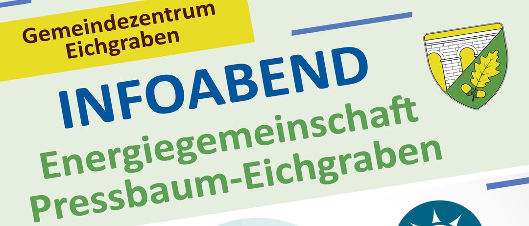 Plakat für einen Infoabend am 21. Januar 2026 um 19:00 Uhr. Anmeldung erforderlich. Zeigt Symbole für Wind, Sonne, Blitz und Mais.
