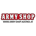 Army Shop Logo mit dem Text 'Army Shop' in Rot auf weißem Hintergrund und der Website-Adresse 'www.army-shop-austria.at' darunter.