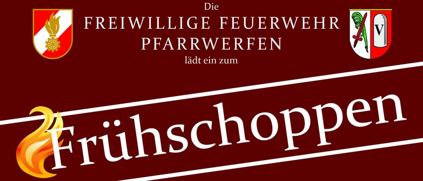 Plakat für das Fruhschoppn-Event am 29. Juni. Beinhaltet eine Musikkapelle, Holzkohlegrill, Bier, Weinstand, Café, Feuerwehrhaus und Kinderspielplatz. Der Eintritt ist frei.