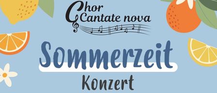 Plakat für Cantare Nova Sommerkonzert, 13. Juni, 19:00. Dirigent Ante Pletikosic, Pianistin Birgit Wolf, Gastchor Evo Nas. Freier Eintritt.