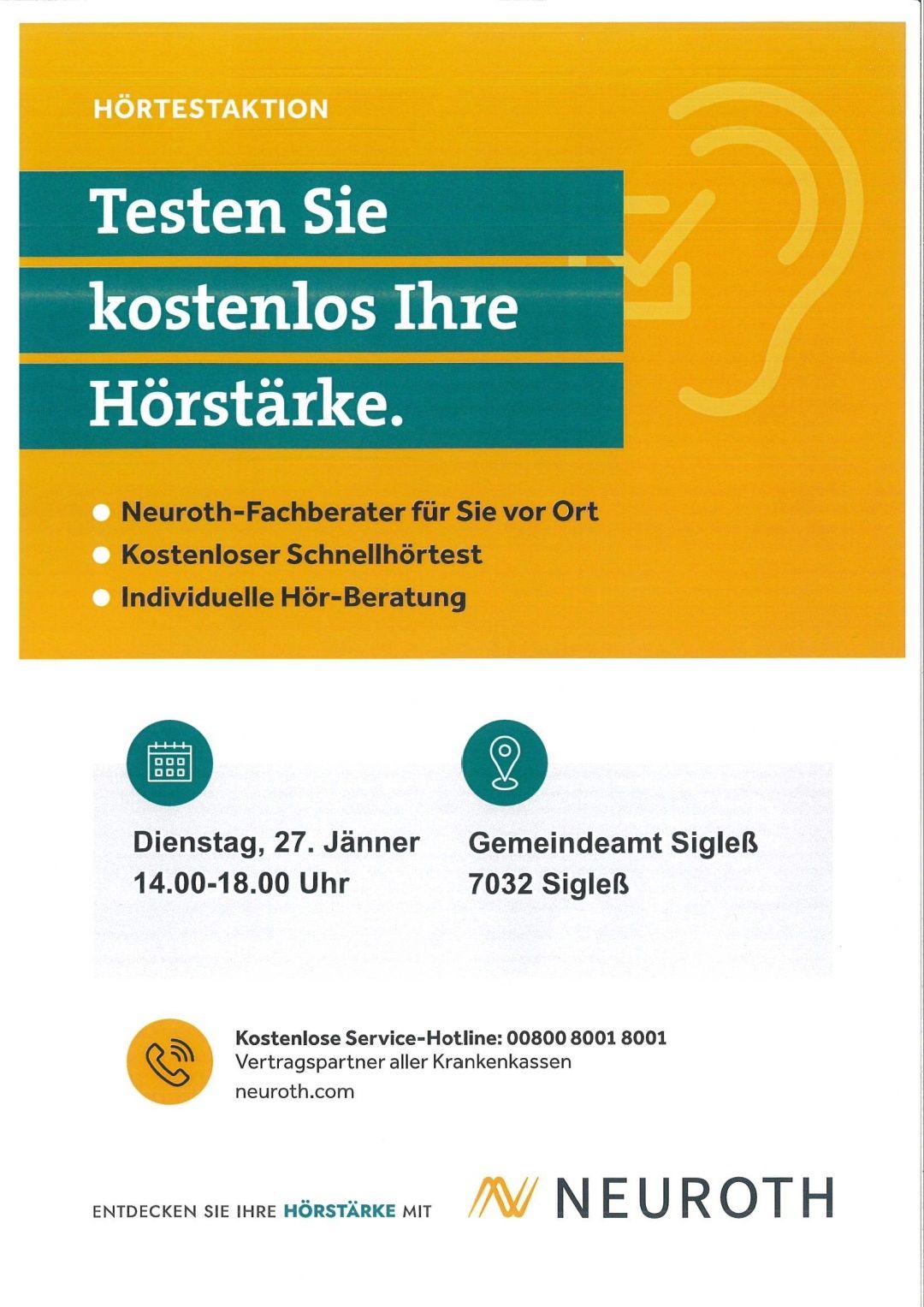 Testen Sie kostenlos Ihre Hörstärke. Neuroth-Fachberater für Sie vor Ort. Kostenloser Schnellhörtest. Individuelle Hör-Beratung.