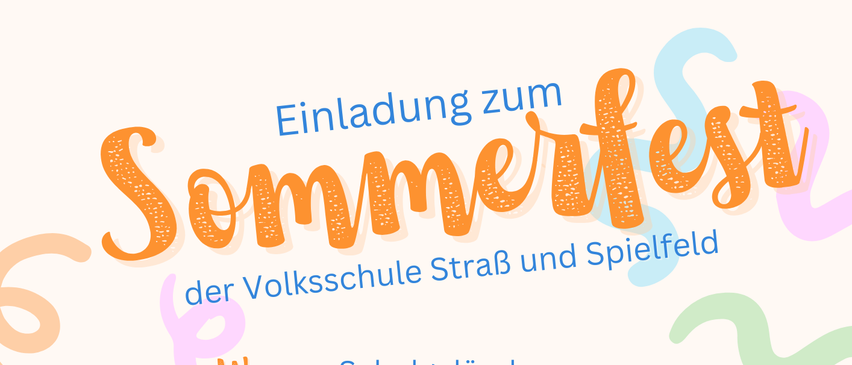 Veranstaltung an der Schule StraB am 06. Juni 2025, Beginn 14 Uhr. Aktivitäten umfassen eine Mini-Playback-Show, Spiele und einen Spa-Bereich mit Feuerwehr, Rettungsdienst, Polizei und mehr. Kommt vorbei und feiert mit uns einen unvergesslichen Tag voller Freude und Gemeinschaft!